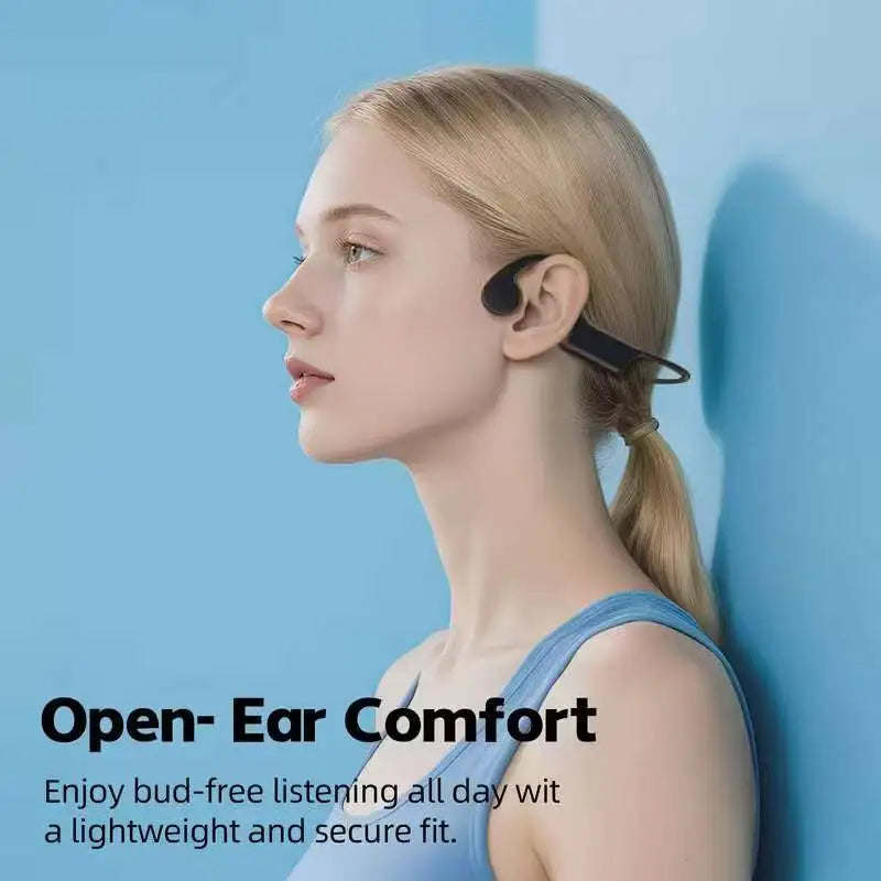 Open-ear Bone Conduction Headphones with Built-in Microphone, 12 Hours Playtime, Perfect for Running, Gym Workout and Daily Sports, Ideal Gift for Festival and Daily Use