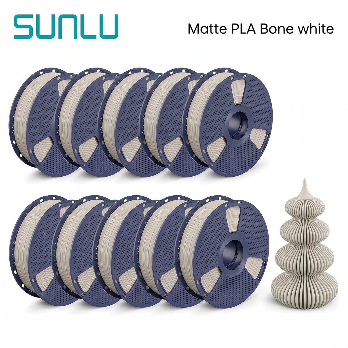 SUNLU PETG/Matte PLA Filament 10kg 1.75mm 1roll/kg(2.2lbs) For 3D Printers Wrapped Neatly Print Smoothly