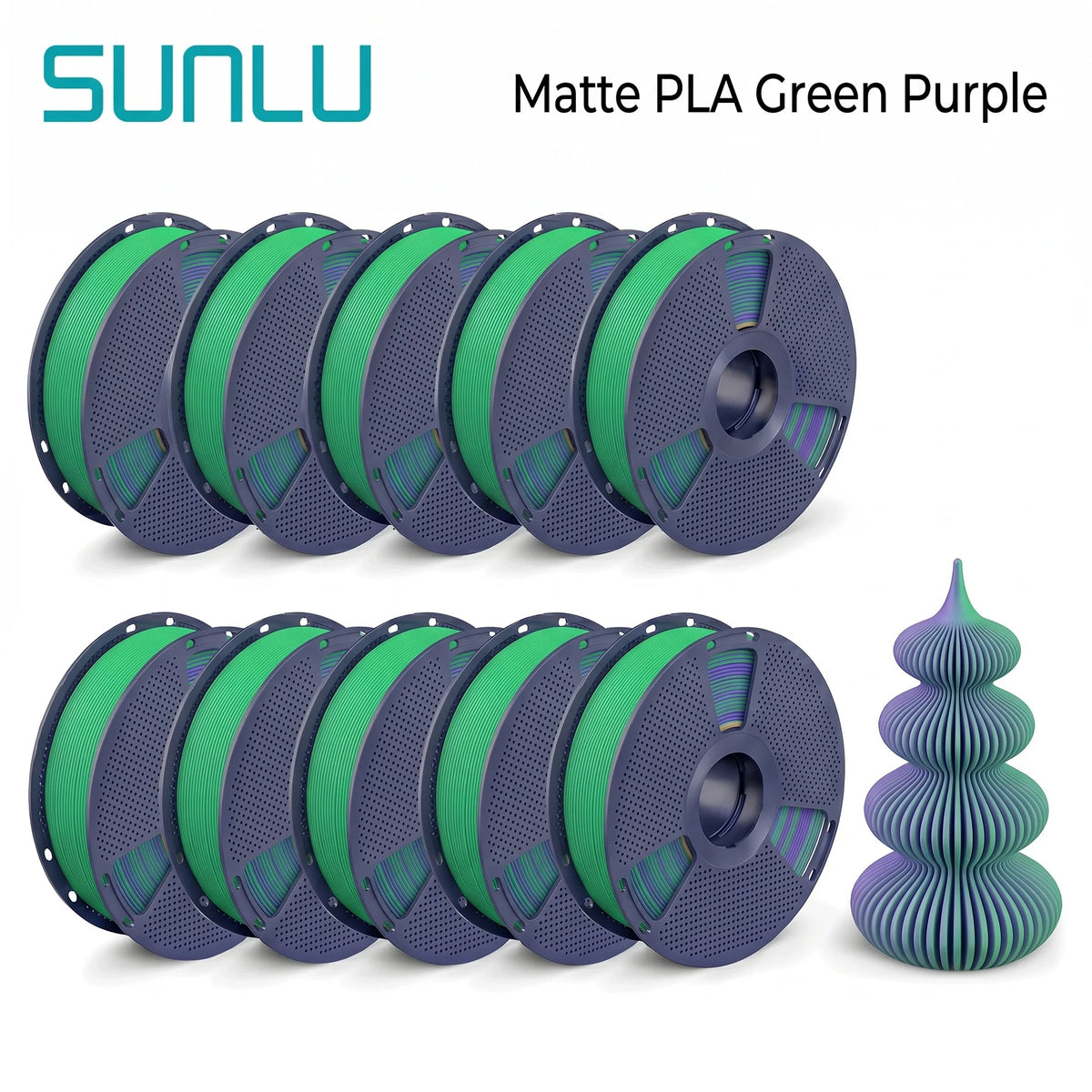 SUNLU PETG/Matte PLA Filament 10kg 1.75mm 1roll/kg(2.2lbs) For 3D Printers Wrapped Neatly Print Smoothly