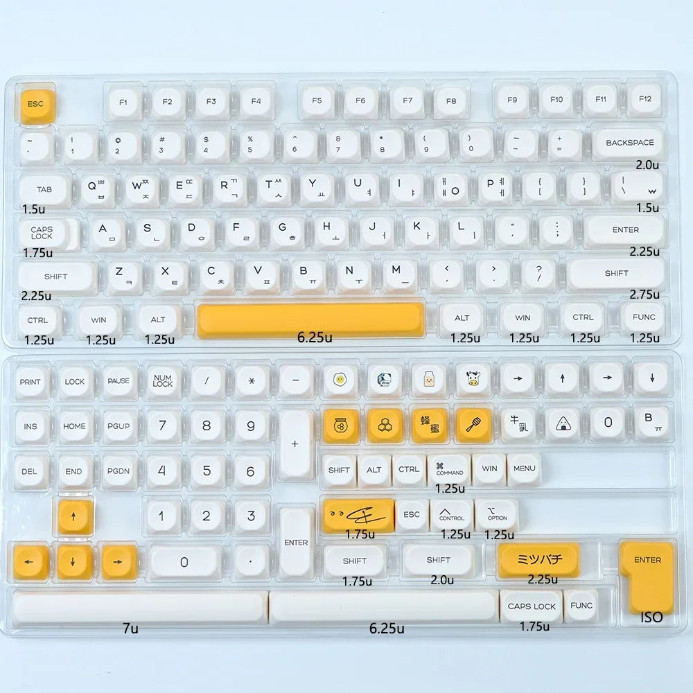 KBDiy 141 Keys/Set KOA Keycap PBT Korean Snow Mountain Keycaps Cute for Gaming Mechanical Keyboards Caps ISO Custom for 61/64/75