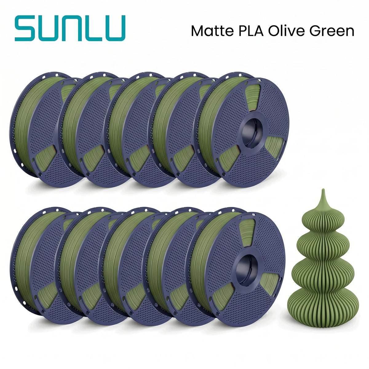 SUNLU PETG/Matte PLA Filament 10kg 1.75mm 1roll/kg(2.2lbs) For 3D Printers Wrapped Neatly Print Smoothly