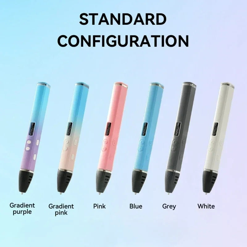 3D Printing Pen OLED Screen 3 Gears Adjustable Temperature Ceramic Nozzle Detachable Design for 1.75mm PLA ABS Filament