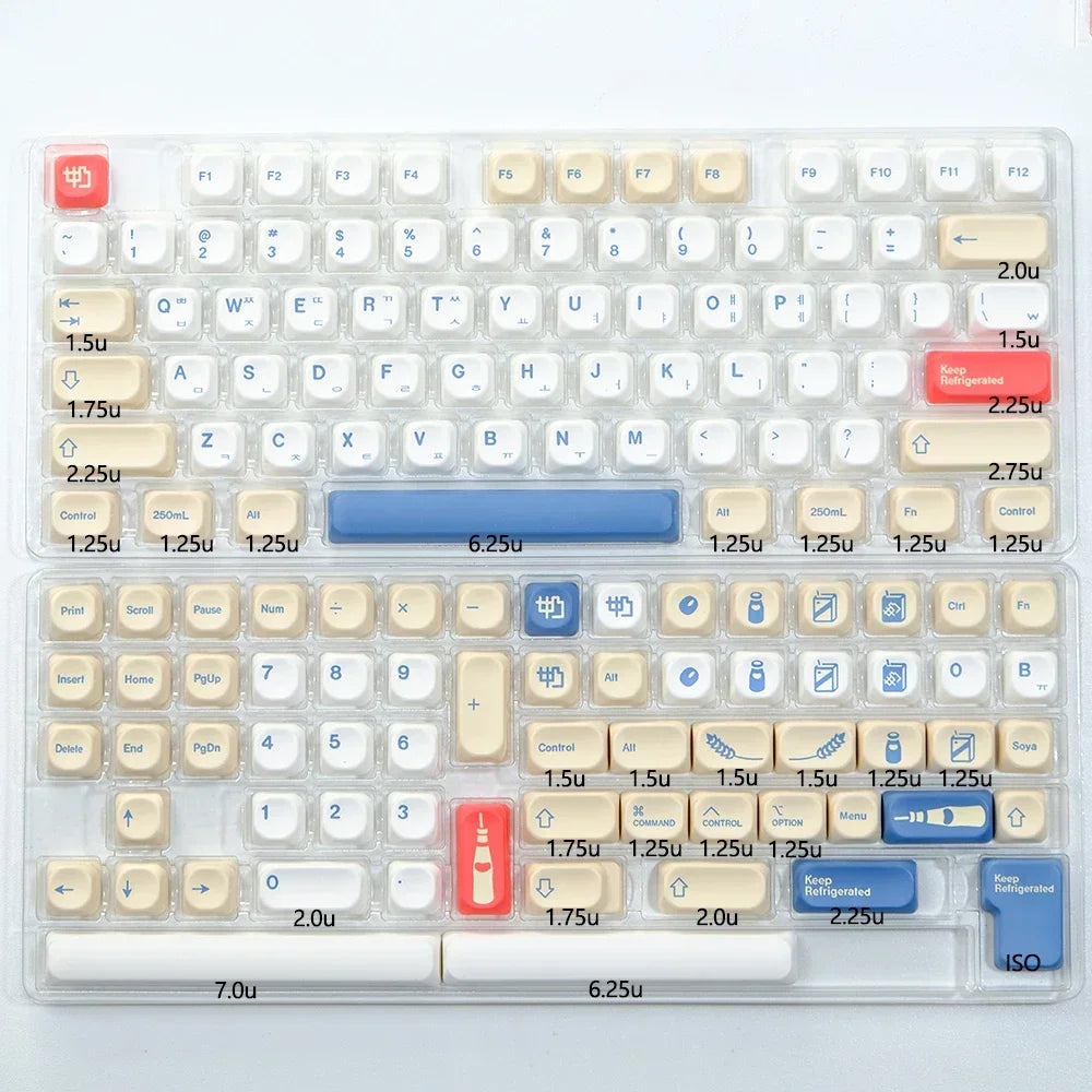 KBDiy 141 Keys/Set KOA Keycap PBT Korean Snow Mountain Keycaps Cute for Gaming Mechanical Keyboards Caps ISO Custom for 61/64/75