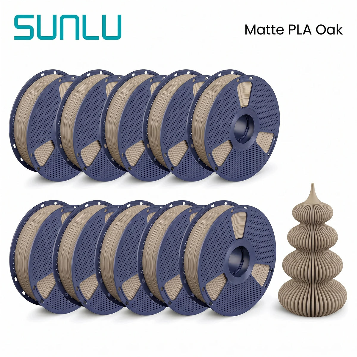 SUNLU PETG/Matte PLA Filament 10kg 1.75mm 1roll/kg(2.2lbs) For 3D Printers Wrapped Neatly Print Smoothly