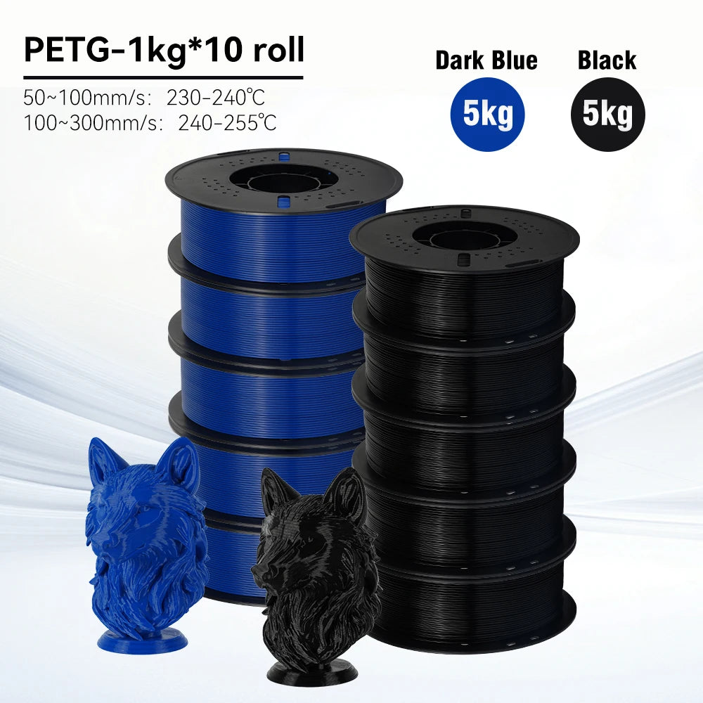 KINGROON 10KG 1.75mm PETG Filament High Quality 3D Printing Eco-friendly Plastic Material Vacuum Packaging 3D Printer Filament Fast Shipping