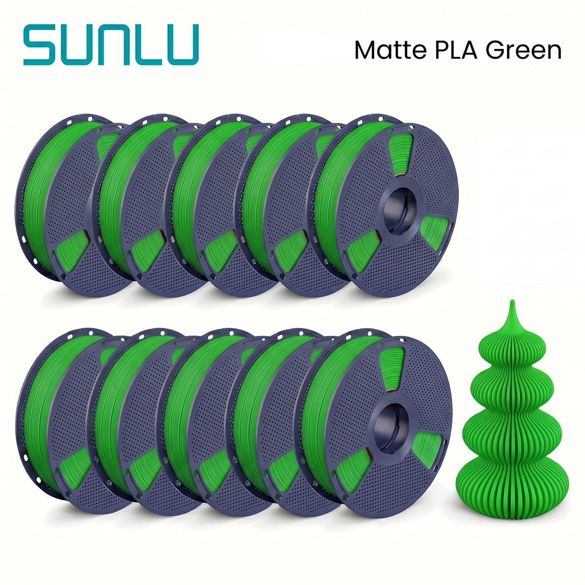 SUNLU PETG/Matte PLA Filament 10kg 1.75mm 1roll/kg(2.2lbs) For 3D Printers Wrapped Neatly Print Smoothly
