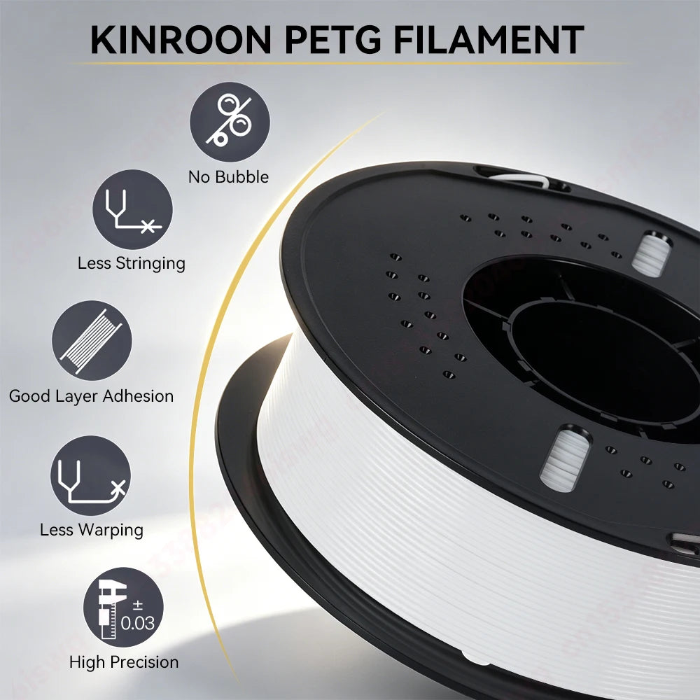 KINGROON 10KG 1.75mm PETG Filament High Quality 3D Printing Eco-friendly Plastic Material Vacuum Packaging 3D Printer Filament Fast Shipping
