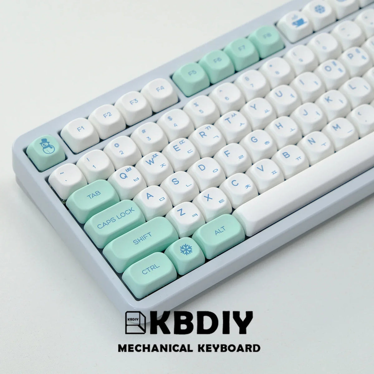 KBDiy 141 Keys/Set KOA Keycap PBT Korean Snow Mountain Keycaps Cute for Gaming Mechanical Keyboards Caps ISO Custom for 61/64/75