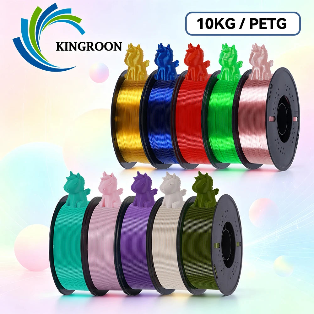 KINGROON 10KG 1.75mm PETG Filament High Quality 3D Printing Eco-friendly Plastic Material Vacuum Packaging 3D Printer Filament Fast Shipping