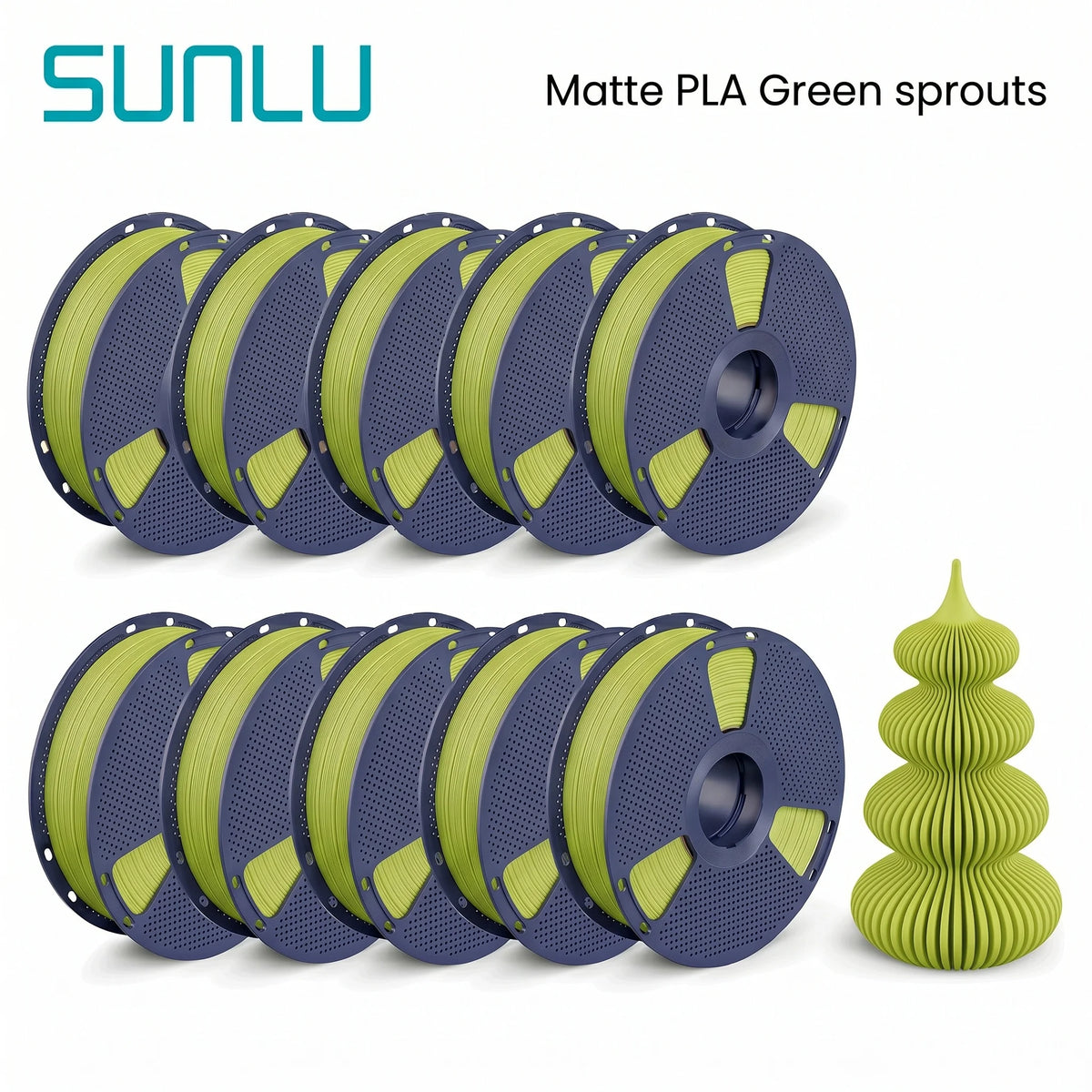 SUNLU PETG/Matte PLA Filament 10kg 1.75mm 1roll/kg(2.2lbs) For 3D Printers Wrapped Neatly Print Smoothly