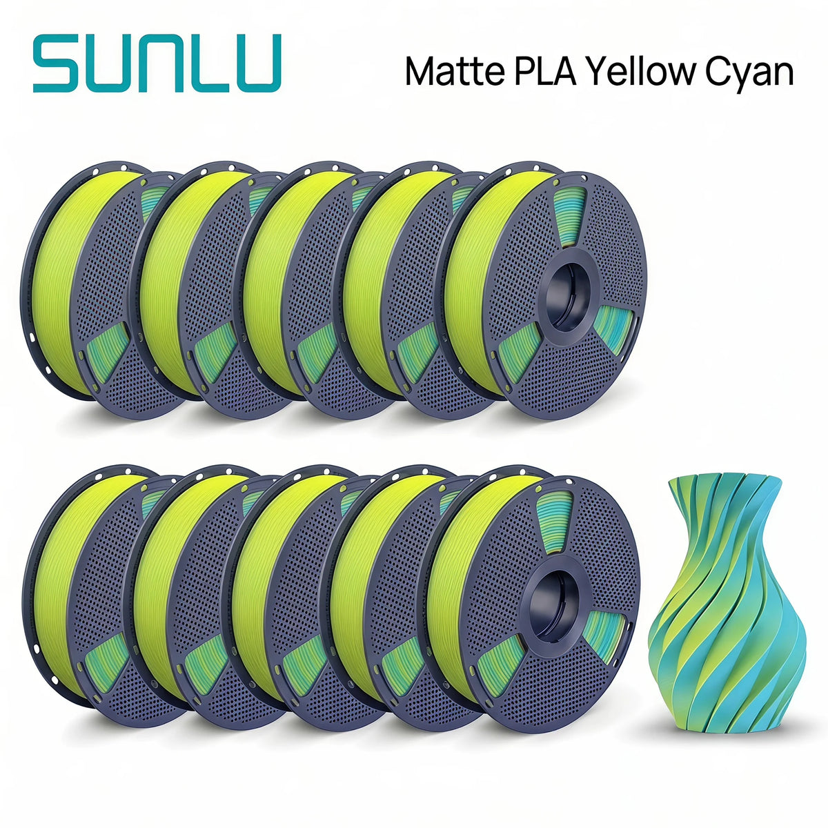 SUNLU PETG/Matte PLA Filament 10kg 1.75mm 1roll/kg(2.2lbs) For 3D Printers Wrapped Neatly Print Smoothly