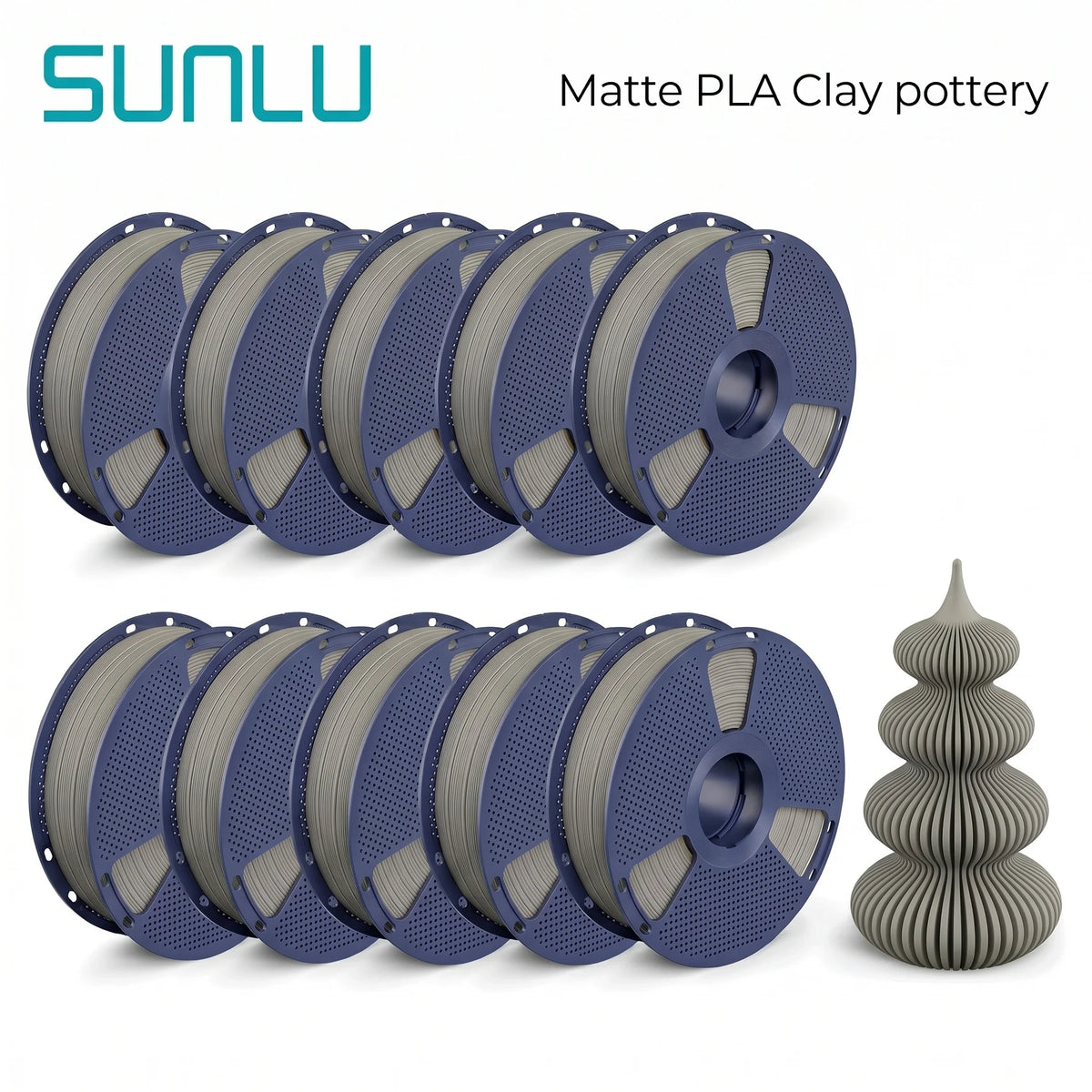 SUNLU PETG/Matte PLA Filament 10kg 1.75mm 1roll/kg(2.2lbs) For 3D Printers Wrapped Neatly Print Smoothly