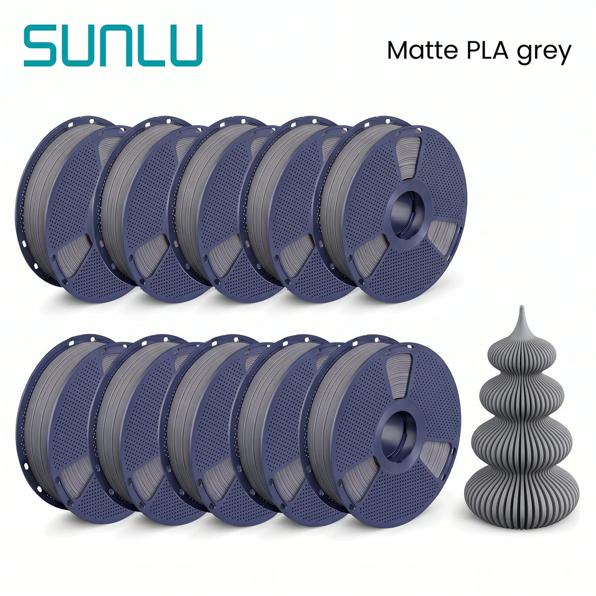 SUNLU PETG/Matte PLA Filament 10kg 1.75mm 1roll/kg(2.2lbs) For 3D Printers Wrapped Neatly Print Smoothly