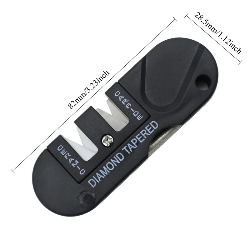 1/2Pcs 4-in-1 Portable Tungsten Ceramic Carbide Knife Sharpener Whetstone for Fish Hook Camping Hiking Outdoor Diamond Tool