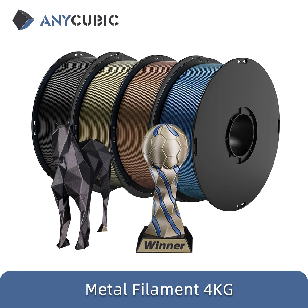 ANYCUBIC 4kg/1kg Metal Filament Metallic Texture PLA Kobra S1 Kobra 3 Combo 3D Printer Filament High-Performance 3D Printing PLA