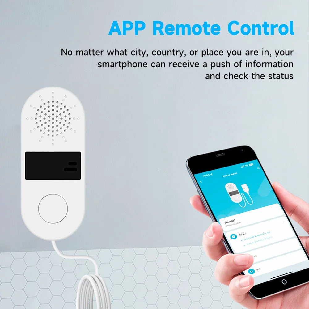 Tuya WiFi Water Leak Sensor 130DB Water Leak Detector Smart Life APP Notification Alerts,Water Flood Leak Alarm Home Security