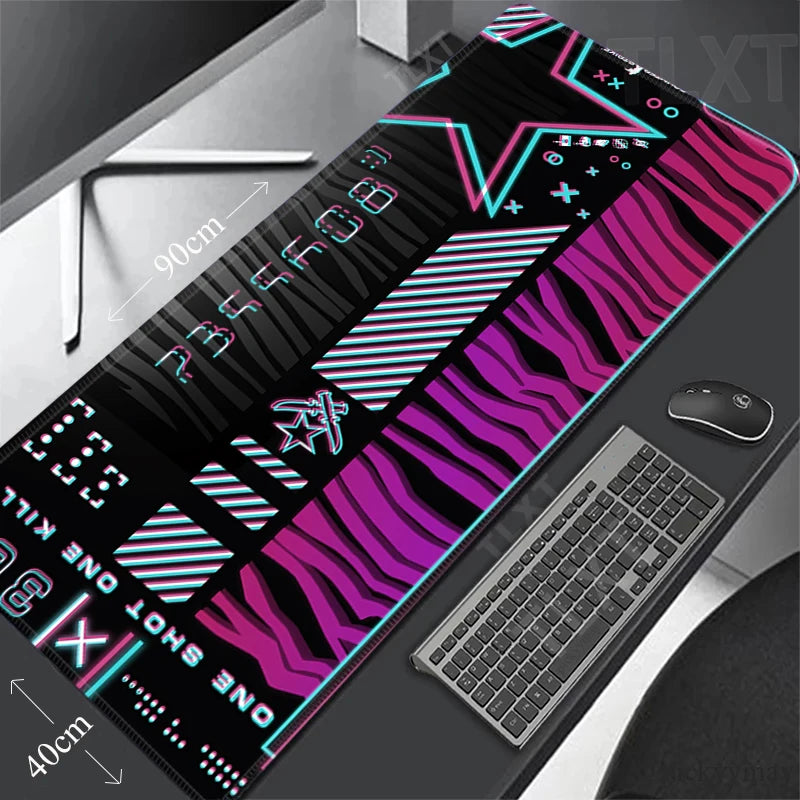 Printstream Gaming Mousepads Desk Rug Gamer Mousepad Large Mouse Mat Pink Desk Pads Keyboard Mats Big Mouse Pad Pc Deskpad 90x40
