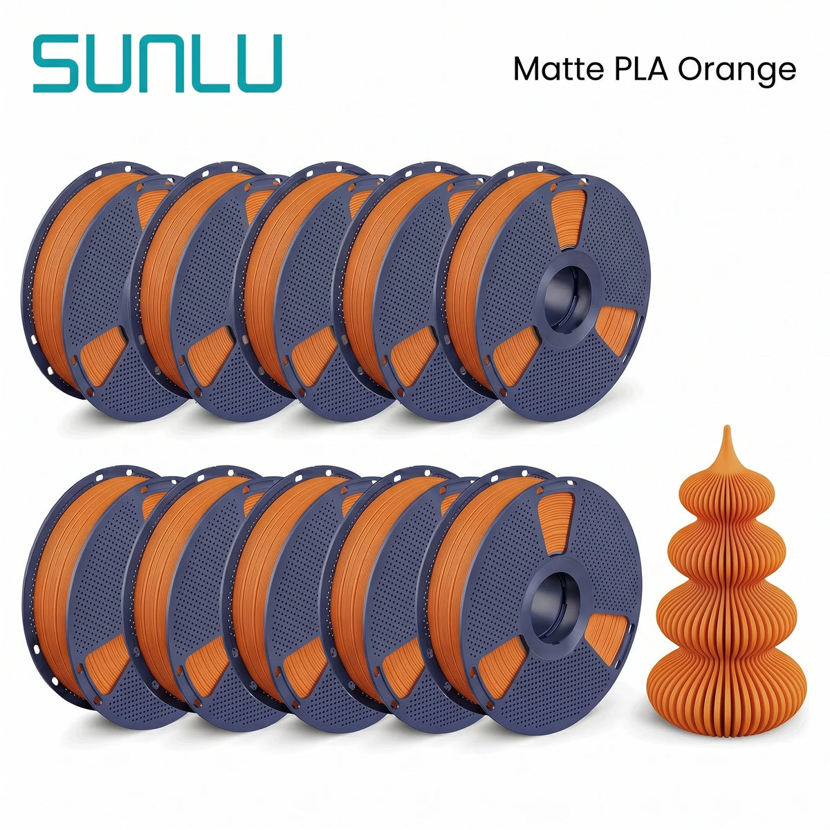 SUNLU PETG/Matte PLA Filament 10kg 1.75mm 1roll/kg(2.2lbs) For 3D Printers Wrapped Neatly Print Smoothly