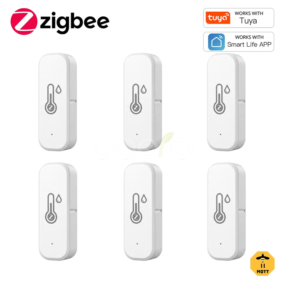 Tuya Zigbee 3.0 Temperature Humidity Sensor Smart Home Indoor Hygrometer App Remote Monitor work with Smart Life Z2M Need Hub