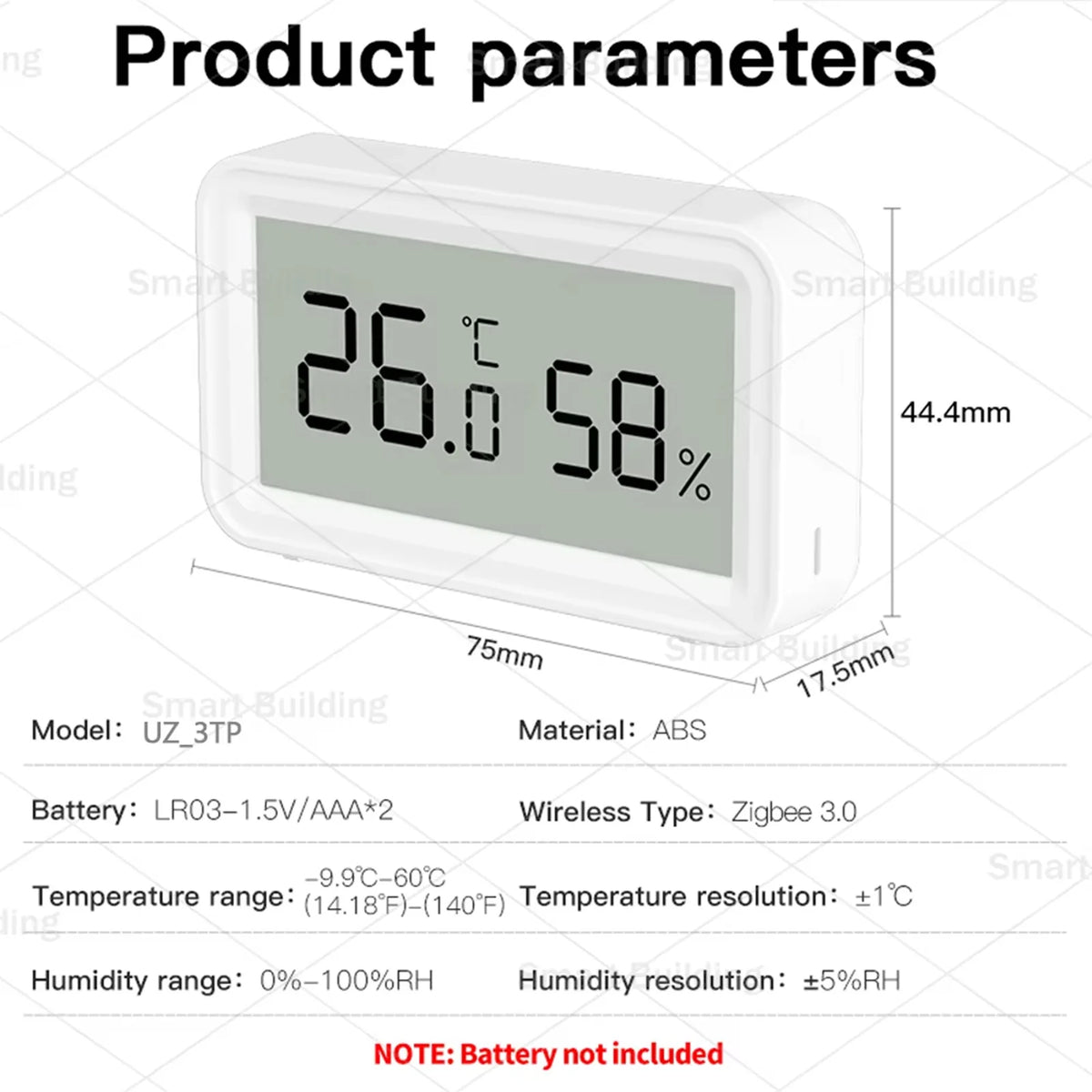 Zigbee 3.0 Temperature Humidity Sensor Smart Home Thermometer Hygrometer Works with Home Assistant ZHA Zigbee2MQTT Alexa  Yandex