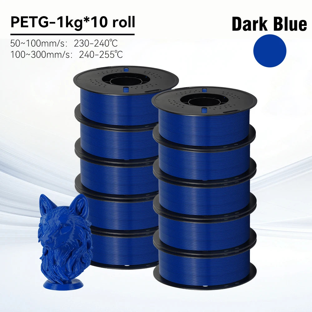 KINGROON 10KG 1.75mm PETG Filament High Quality 3D Printing Eco-friendly Plastic Material Vacuum Packaging 3D Printer Filament Fast Shipping