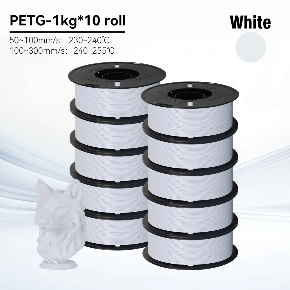KINGROON 10KG 1.75mm PETG Filament High Quality 3D Printing Eco-friendly Plastic Material Vacuum Packaging 3D Printer Filament Fast Shipping