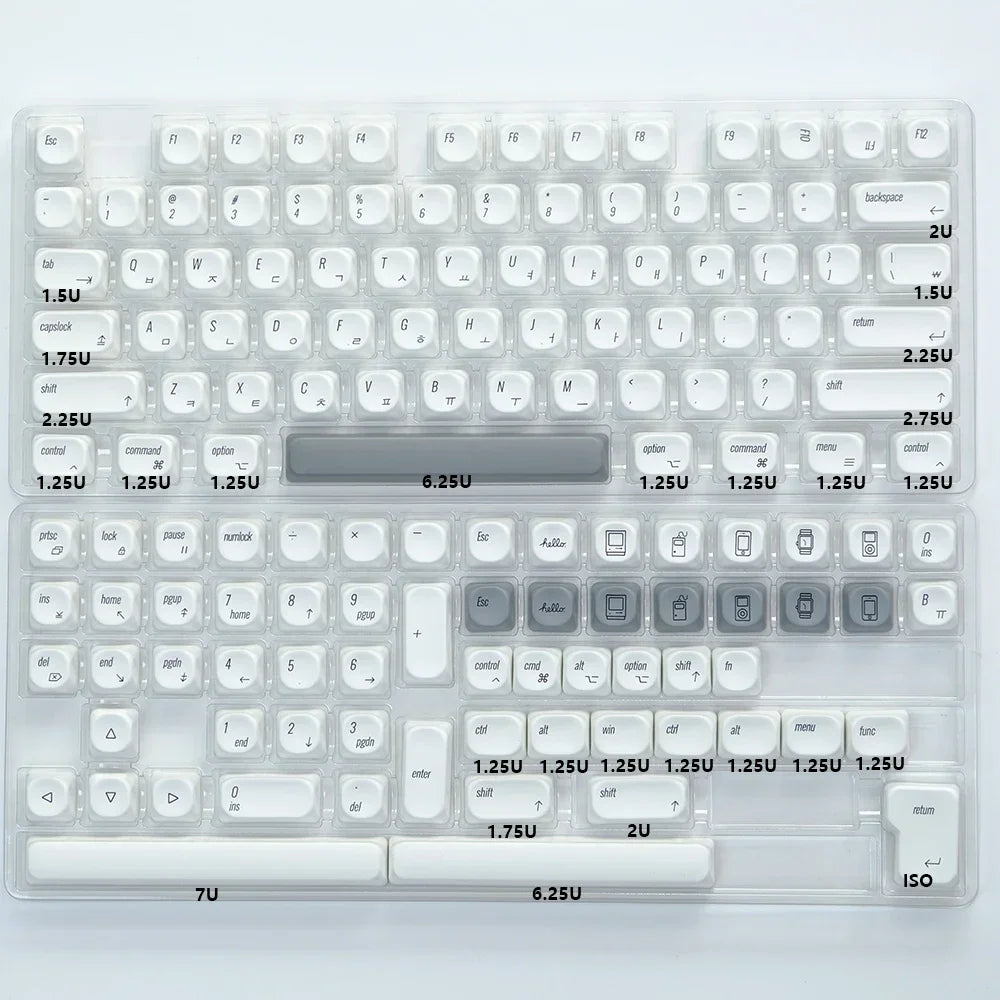 KBDiy 141 Keys/Set KOA Keycap PBT Korean Snow Mountain Keycaps Cute for Gaming Mechanical Keyboards Caps ISO Custom for 61/64/75