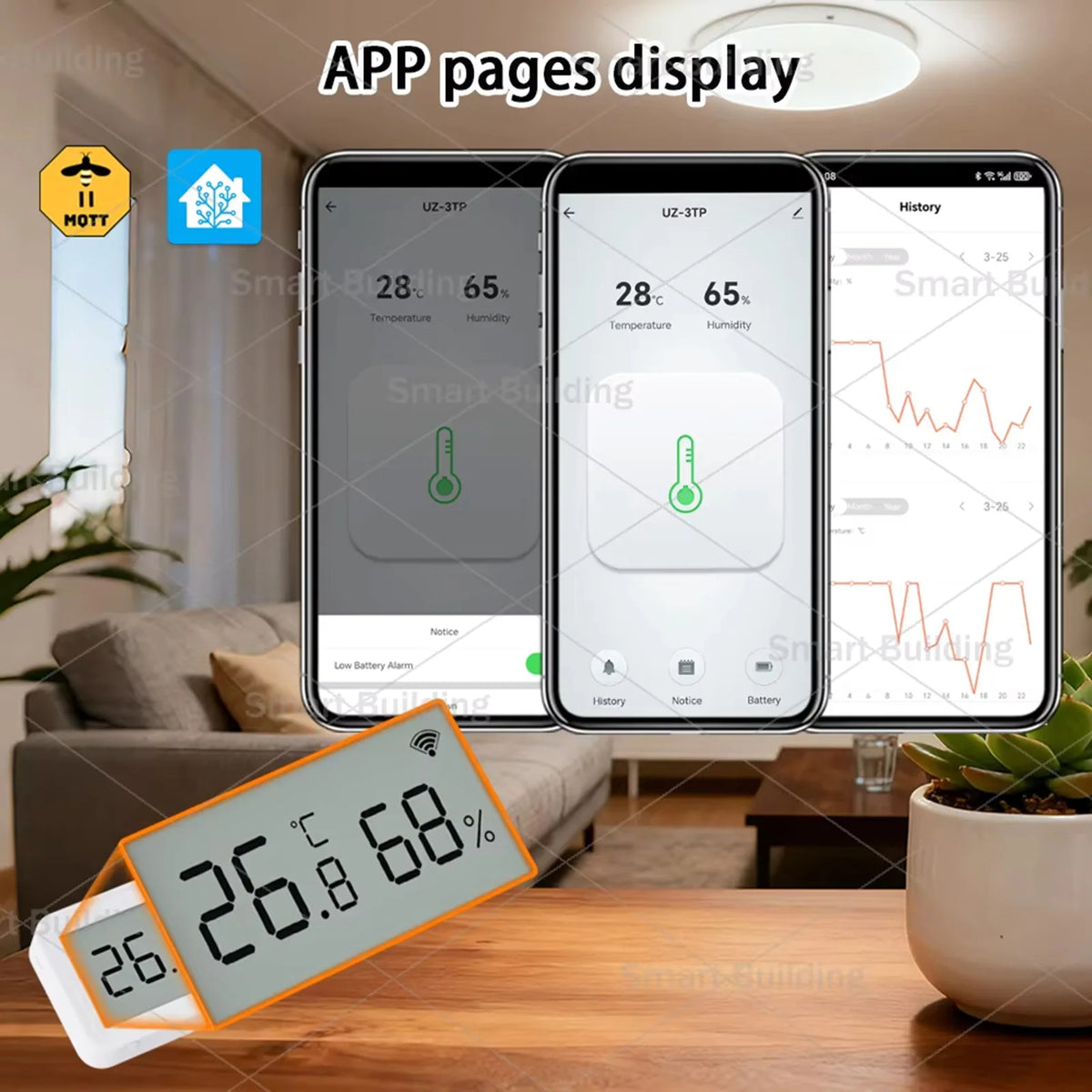 Zigbee 3.0 Temperature Humidity Sensor Smart Home Thermometer Hygrometer Works with Home Assistant ZHA Zigbee2MQTT Alexa  Yandex