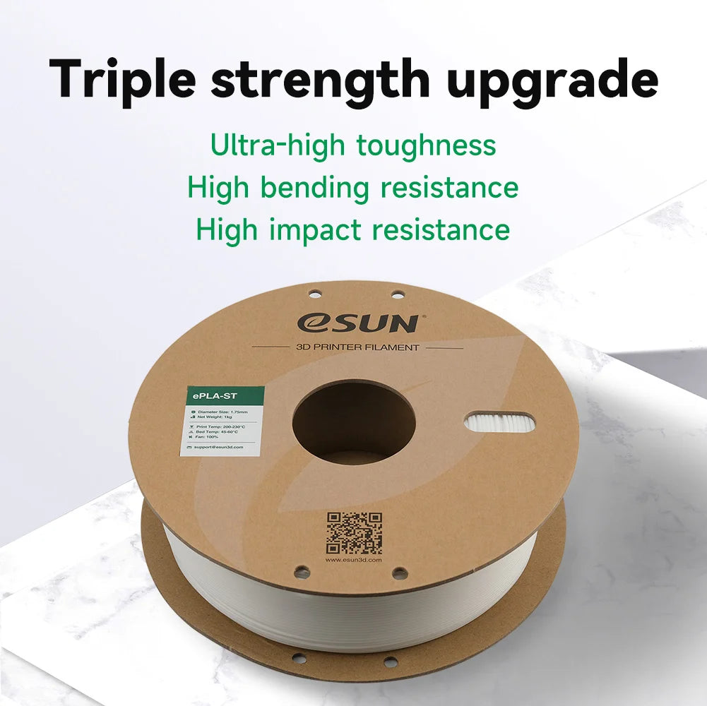 ESUN Super Tough PLA Filament 1.75MM 3D Printer Filament 1KG (2.2 LBS) Spool PLA-ST FDM 3D Printing Materials for 3D Printers