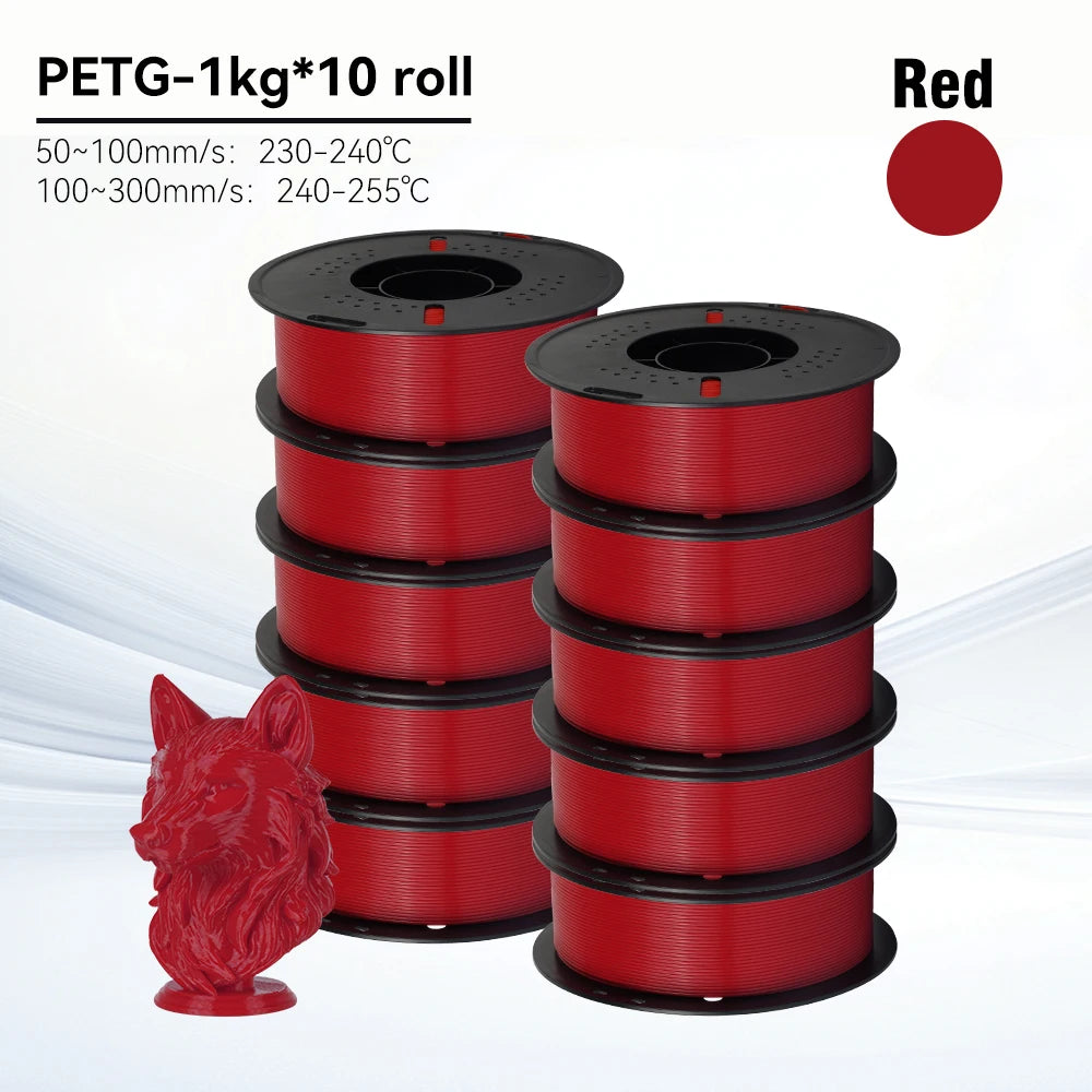 KINGROON 10KG 1.75mm PETG Filament High Quality 3D Printing Eco-friendly Plastic Material Vacuum Packaging 3D Printer Filament Fast Shipping