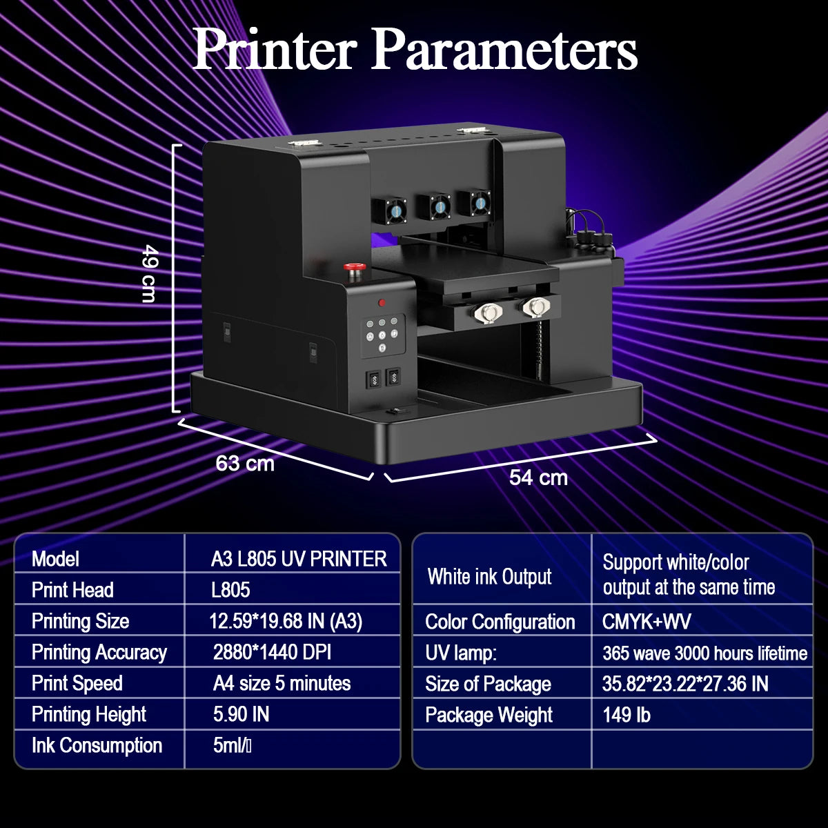 A3 UV DTF Printer Impresora L805 UV Printer Machine A3/A4 UV Flatbed Printer For Bottle Wood Metal UV Printer Sticker Printer 3d