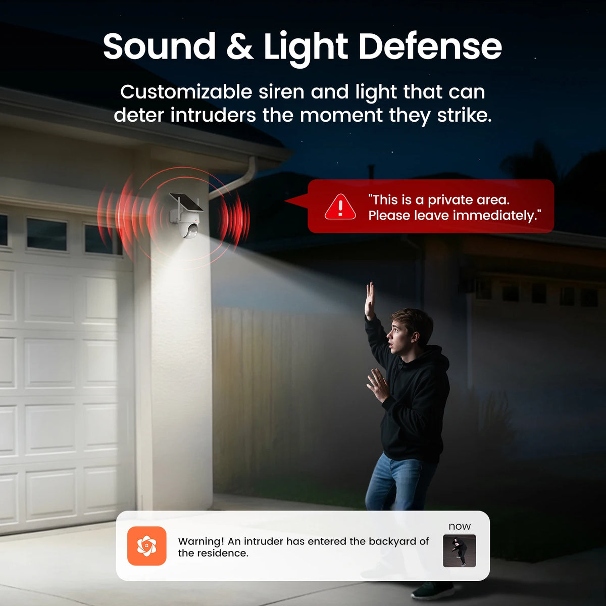 Dekco 3MP Solar Camera System 2 Cam Kit Wireless Cam System Surveillance Wifi PTZ Camera Set with Home Hub Support Alex
