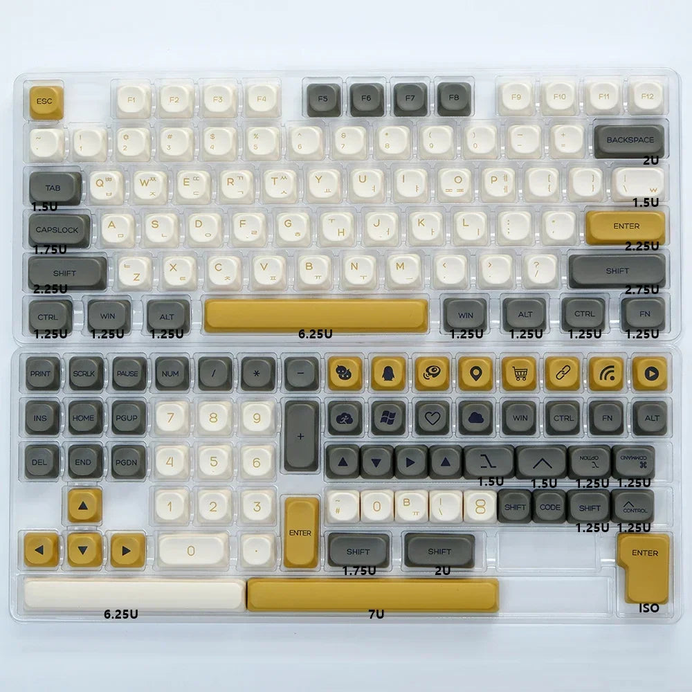 KBDiy 141 Keys/Set KOA Keycap PBT Korean Snow Mountain Keycaps Cute for Gaming Mechanical Keyboards Caps ISO Custom for 61/64/75