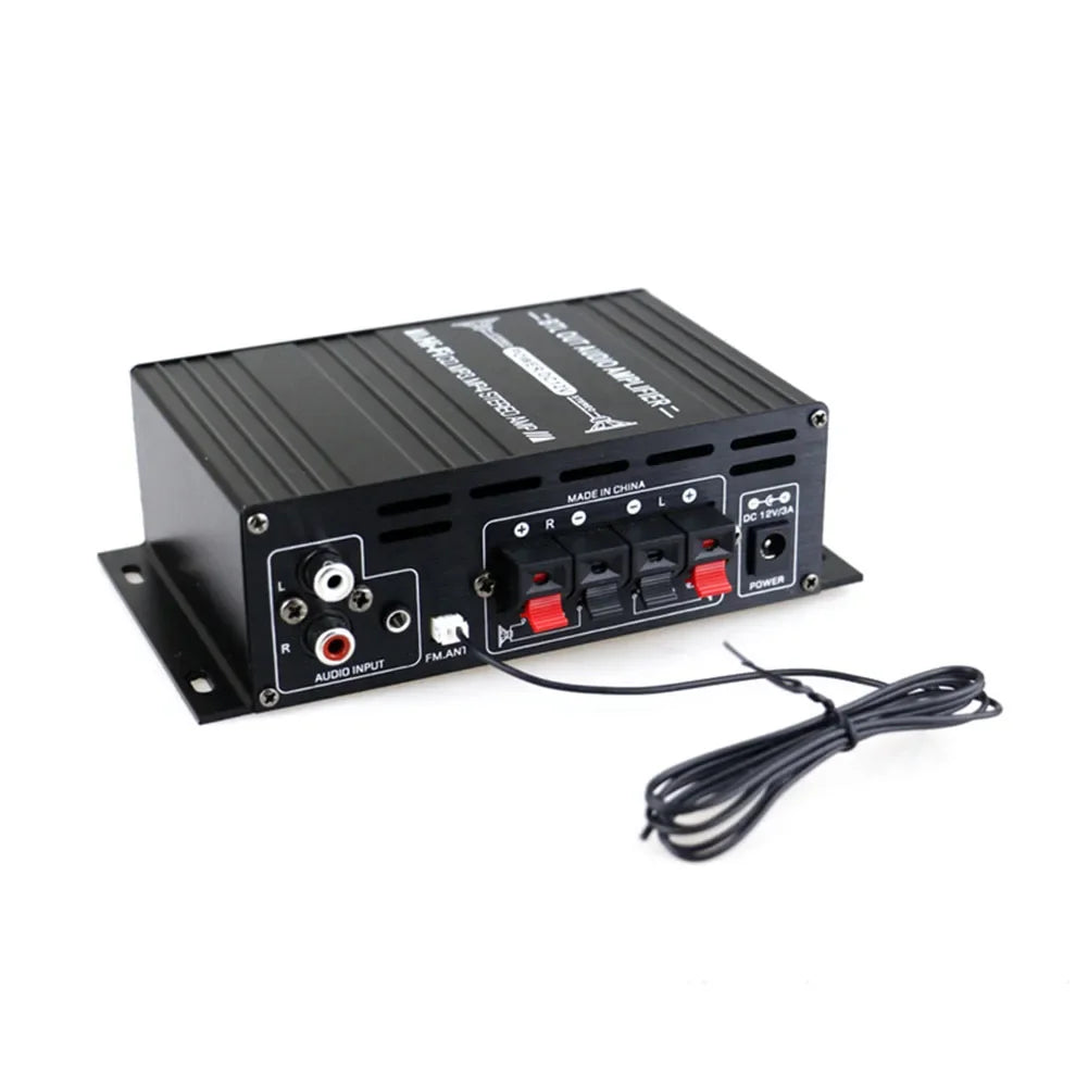 AK-380 800W Home Car Power Amplifier 2 Channel Bluetooth 5.0 Audio Digital Amplifier FM USB Remote Control HIFI Stereo Subwoofer