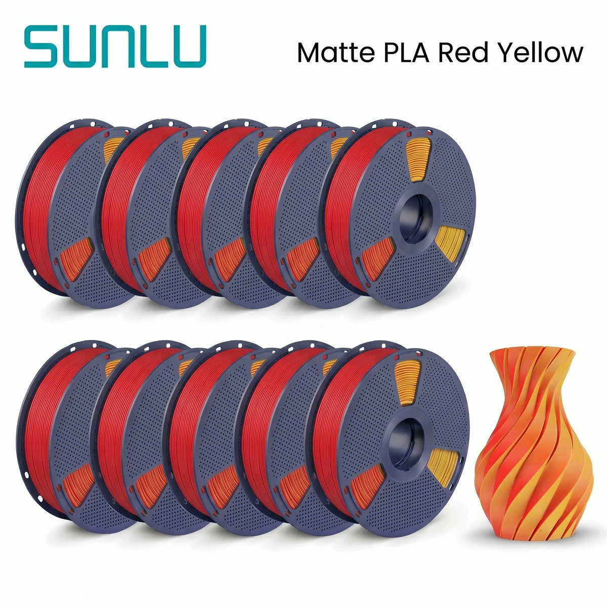 SUNLU PETG/Matte PLA Filament 10kg 1.75mm 1roll/kg(2.2lbs) For 3D Printers Wrapped Neatly Print Smoothly
