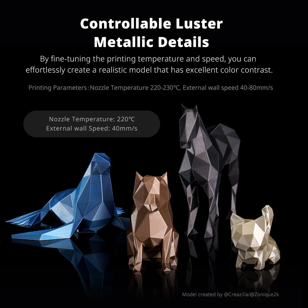ANYCUBIC 4kg/1kg Metal Filament Metallic Texture PLA Kobra S1 Kobra 3 Combo 3D Printer Filament High-Performance 3D Printing PLA