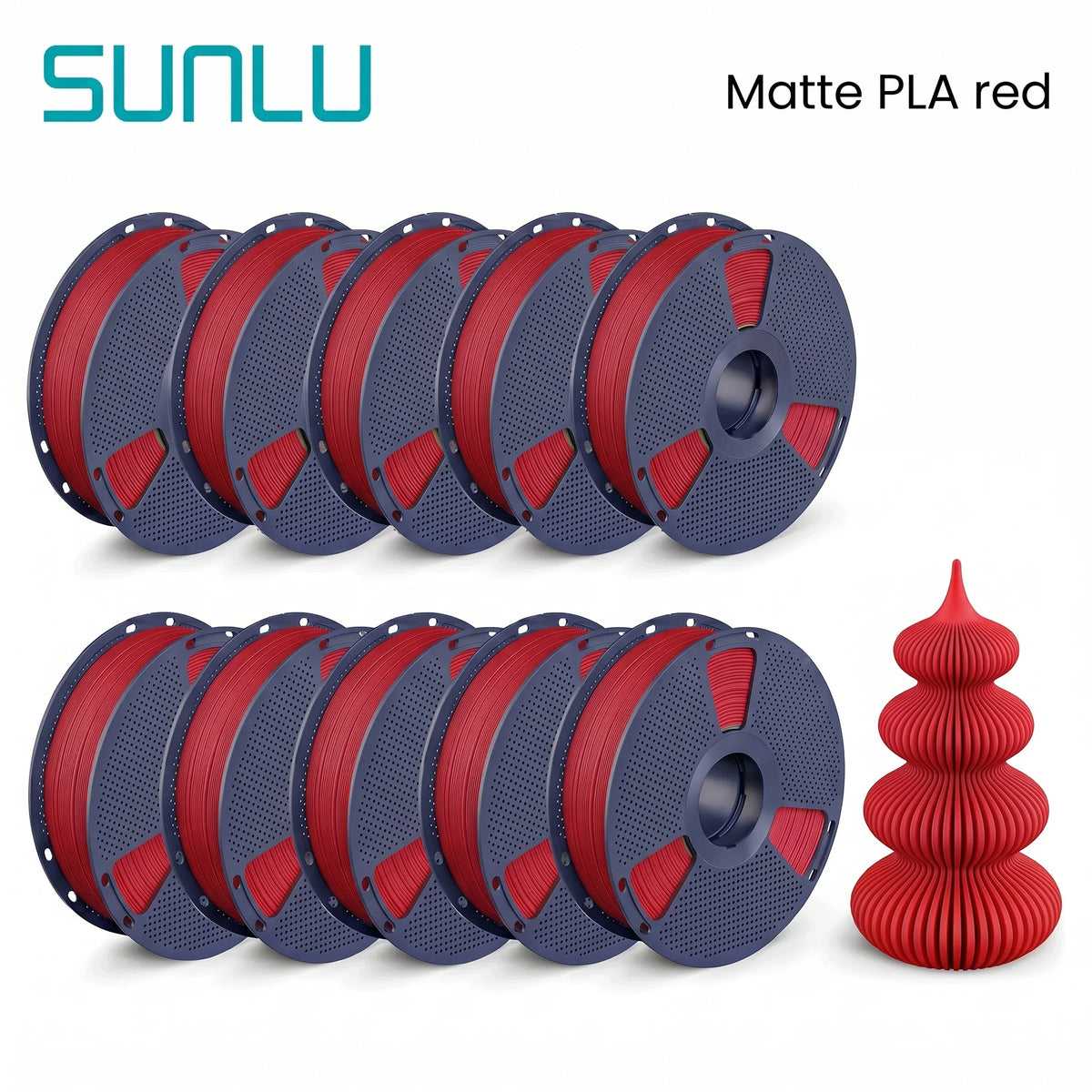 SUNLU PETG/Matte PLA Filament 10kg 1.75mm 1roll/kg(2.2lbs) For 3D Printers Wrapped Neatly Print Smoothly
