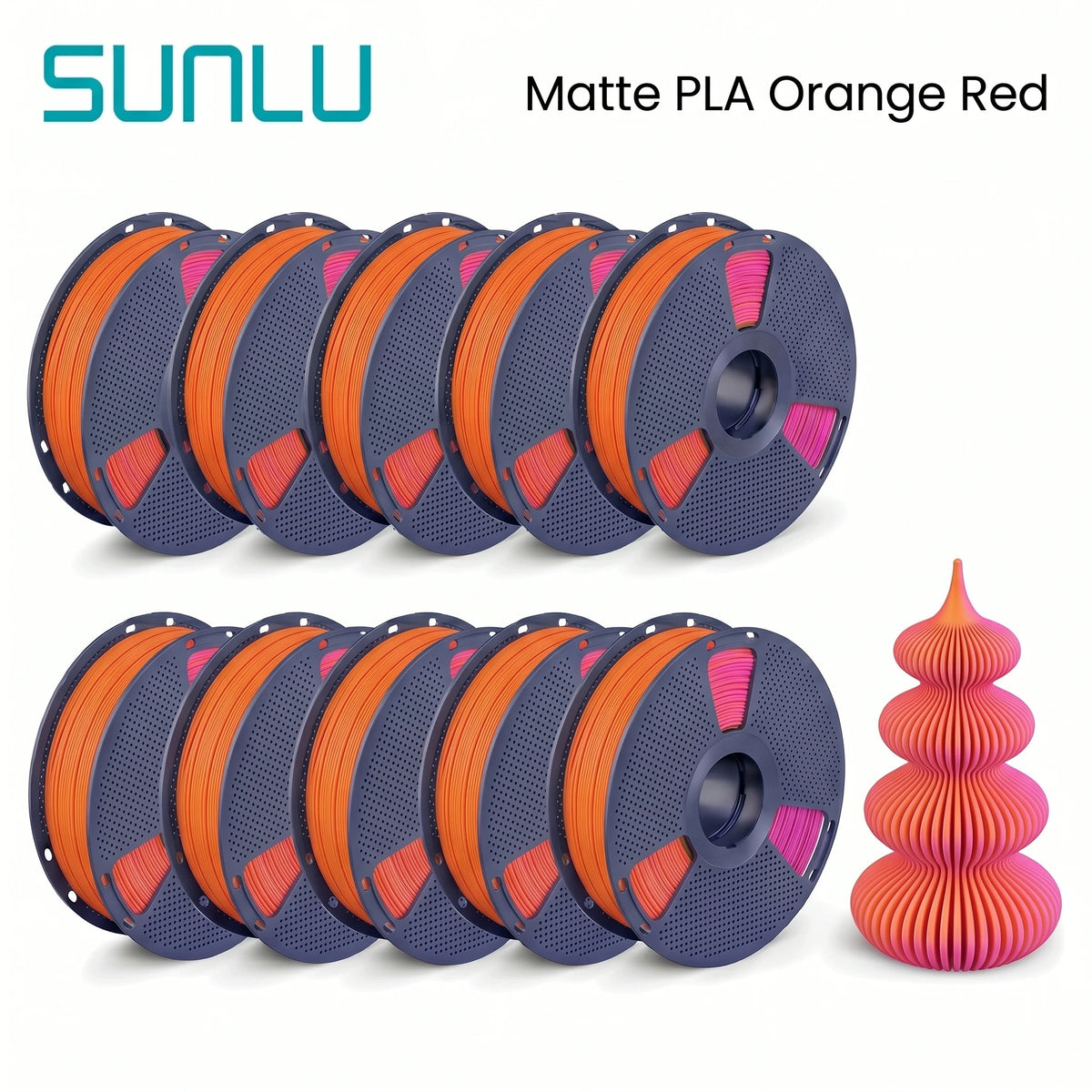 SUNLU PETG/Matte PLA Filament 10kg 1.75mm 1roll/kg(2.2lbs) For 3D Printers Wrapped Neatly Print Smoothly