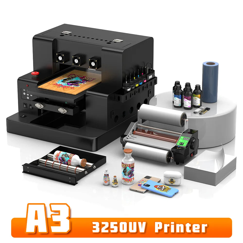 A3 UV DTF Printer Impresora L805 UV Printer Machine A3/A4 UV Flatbed Printer For Bottle Wood Metal UV Printer Sticker Printer 3d