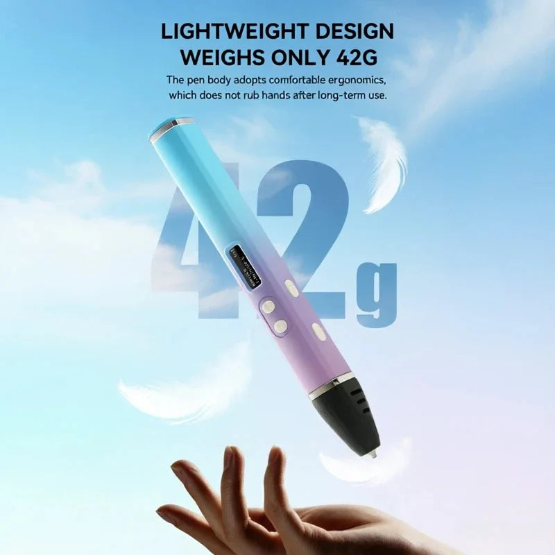3D Printing Pen OLED Screen 3 Gears Adjustable Temperature Ceramic Nozzle Detachable Design for 1.75mm PLA ABS Filament