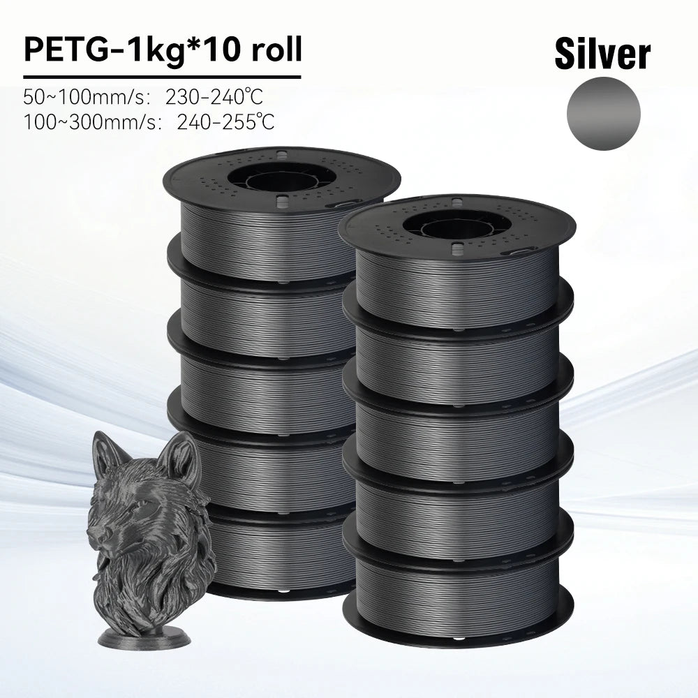 KINGROON 10KG 1.75mm PETG Filament High Quality 3D Printing Eco-friendly Plastic Material Vacuum Packaging 3D Printer Filament Fast Shipping
