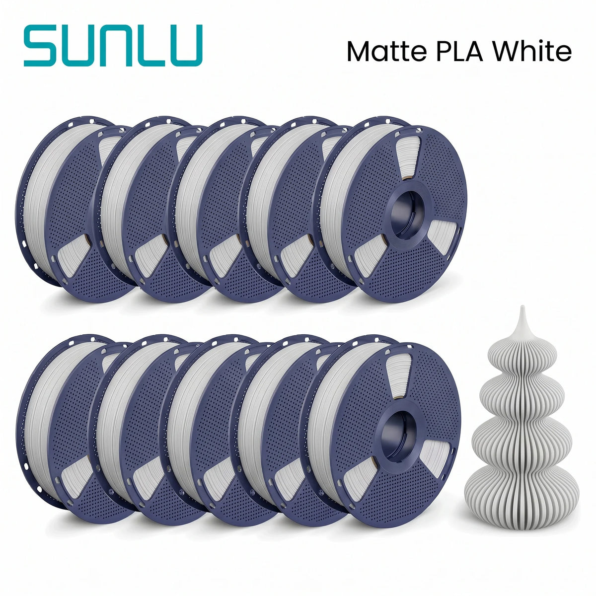 SUNLU PETG/Matte PLA Filament 10kg 1.75mm 1roll/kg(2.2lbs) For 3D Printers Wrapped Neatly Print Smoothly