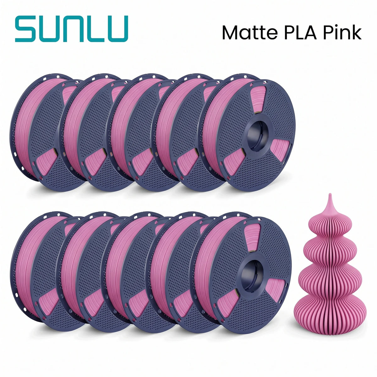 SUNLU PETG/Matte PLA Filament 10kg 1.75mm 1roll/kg(2.2lbs) For 3D Printers Wrapped Neatly Print Smoothly