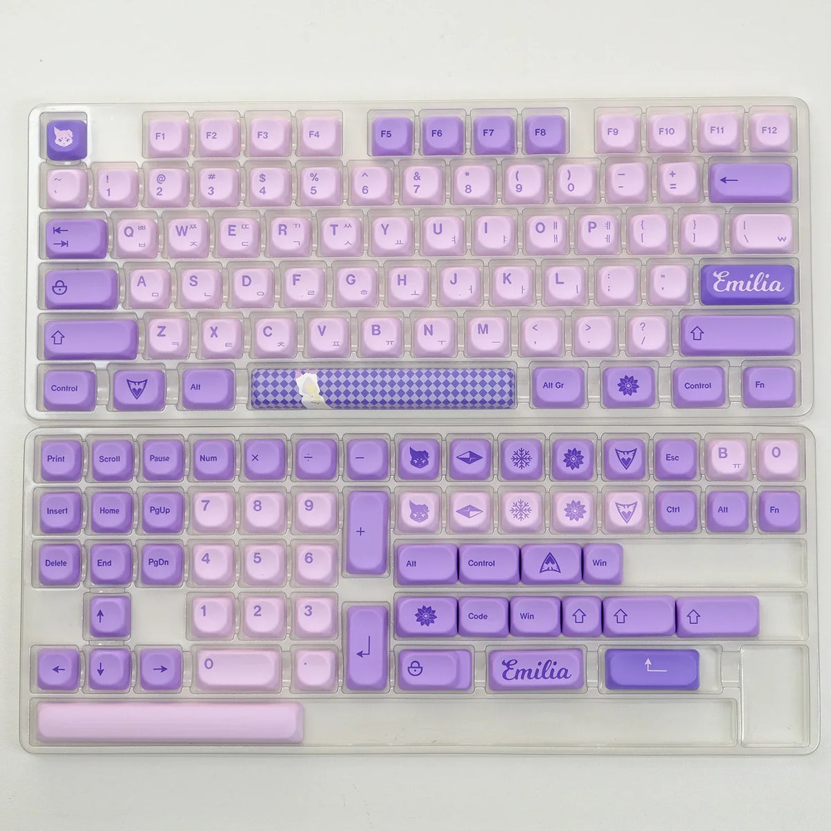 KBDiy 141 Keys/Set KOA Keycap PBT Korean Snow Mountain Keycaps Cute for Gaming Mechanical Keyboards Caps ISO Custom for 61/64/75