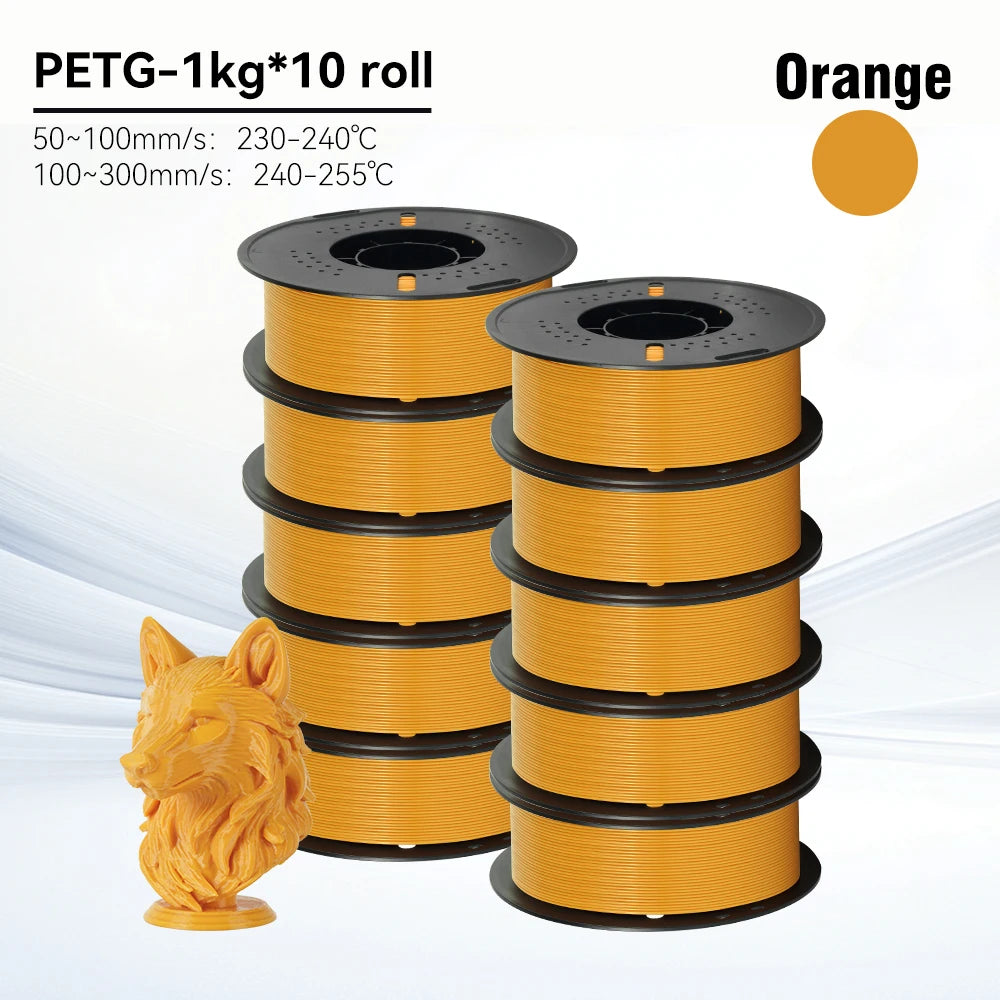 KINGROON 10KG 1.75mm PETG Filament High Quality 3D Printing Eco-friendly Plastic Material Vacuum Packaging 3D Printer Filament Fast Shipping