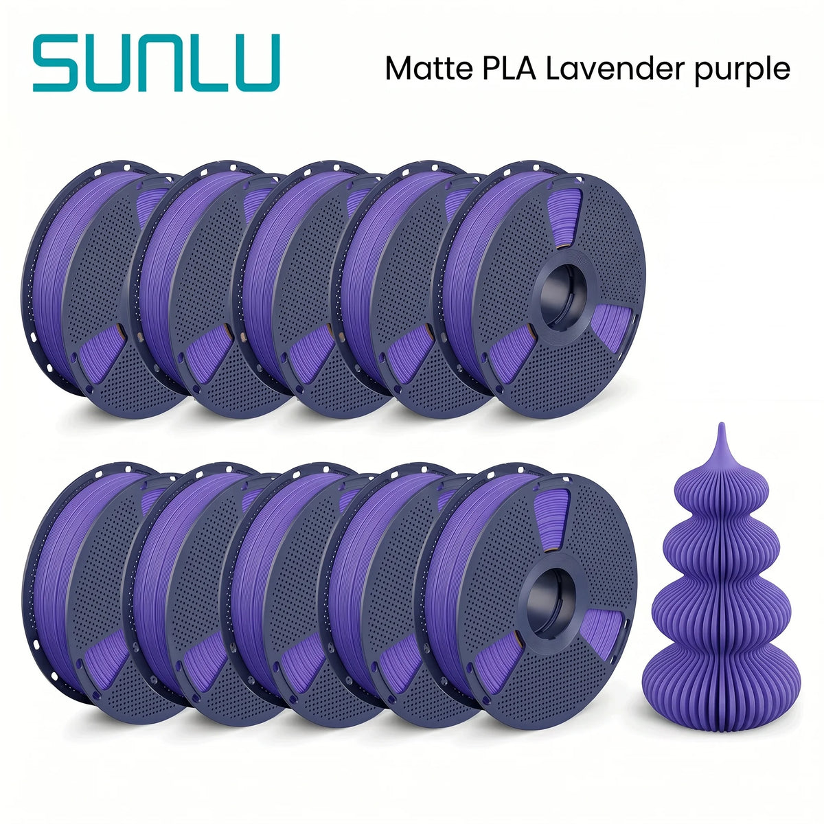 SUNLU PETG/Matte PLA Filament 10kg 1.75mm 1roll/kg(2.2lbs) For 3D Printers Wrapped Neatly Print Smoothly